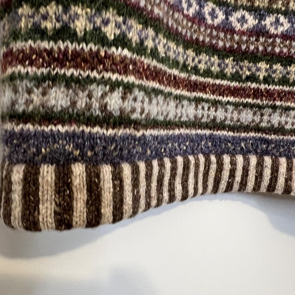 Vintage L.L. Bean Sweater Womens Large Nordic Wool Silk Fair Isle Zip Cardigan - Picture 16 of 16